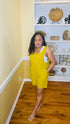 Golden Girl Plus- linen romper (golden wasabi)